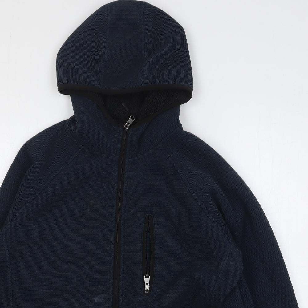 Kensington Mens Blue Polyester Full Zip Hoodie Size L
