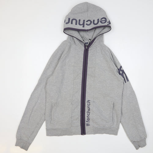 Fenchurch Mens Grey Cotton Full Zip Hoodie Size M