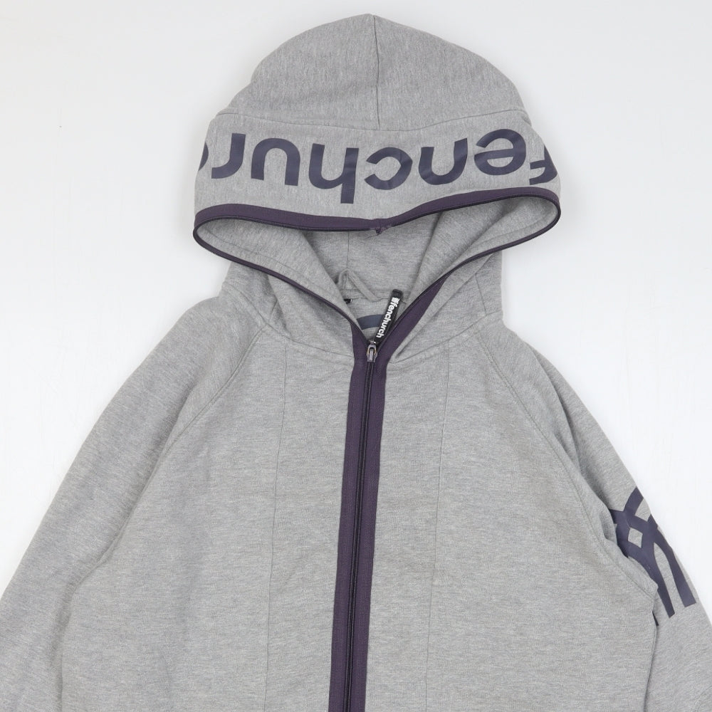 Fenchurch Mens Grey Cotton Full Zip Hoodie Size M