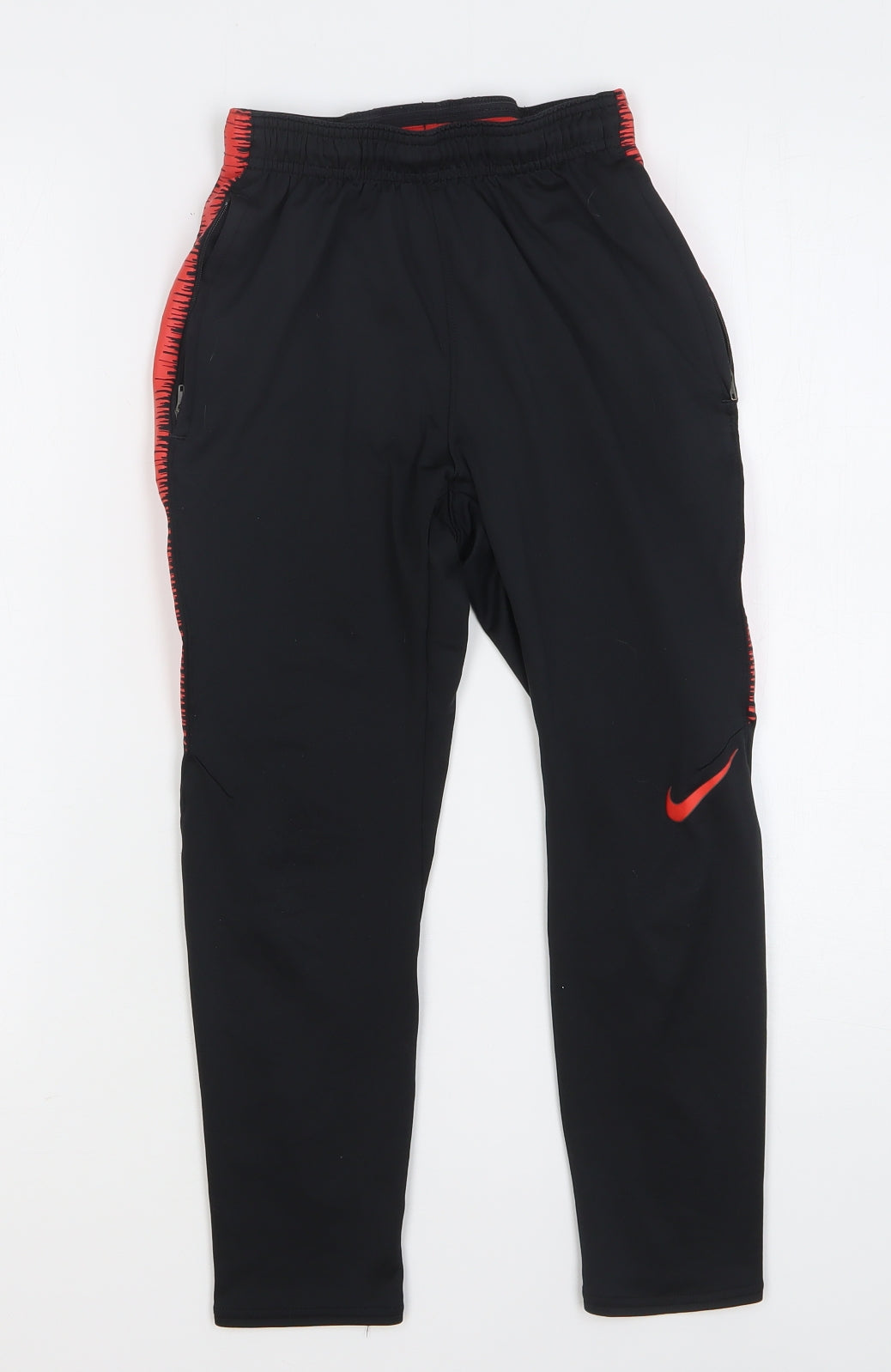 Nike Boys Black Polyester Jogger Trousers Size 10-11 Years Regular Drawstring