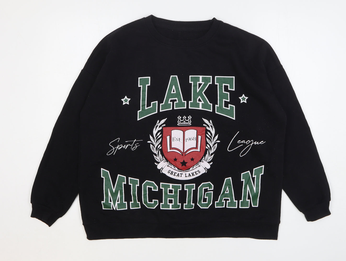PEP&CO Womens Black Polyester Pullover Sweatshirt Size 16 Pullover - Lake Michigan