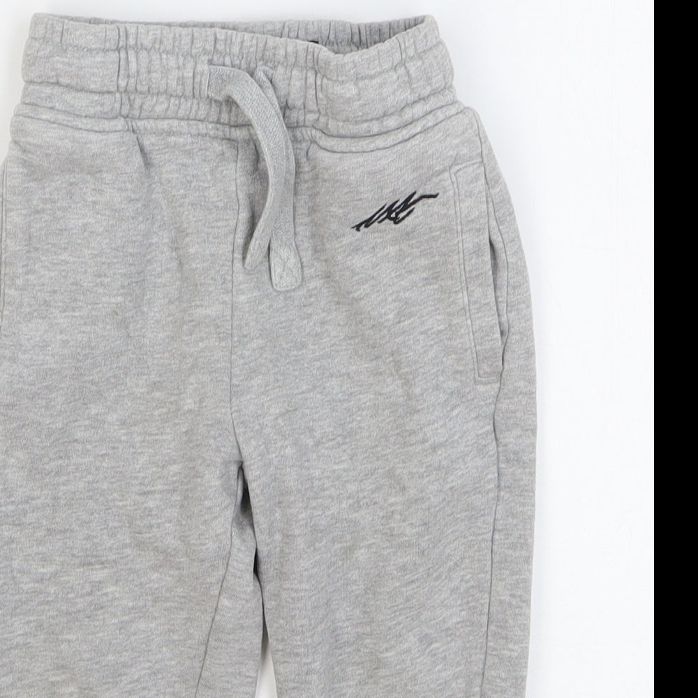 NEXT Boys Grey Cotton Sweatpants Trousers Size 3 Years Regular Drawstring