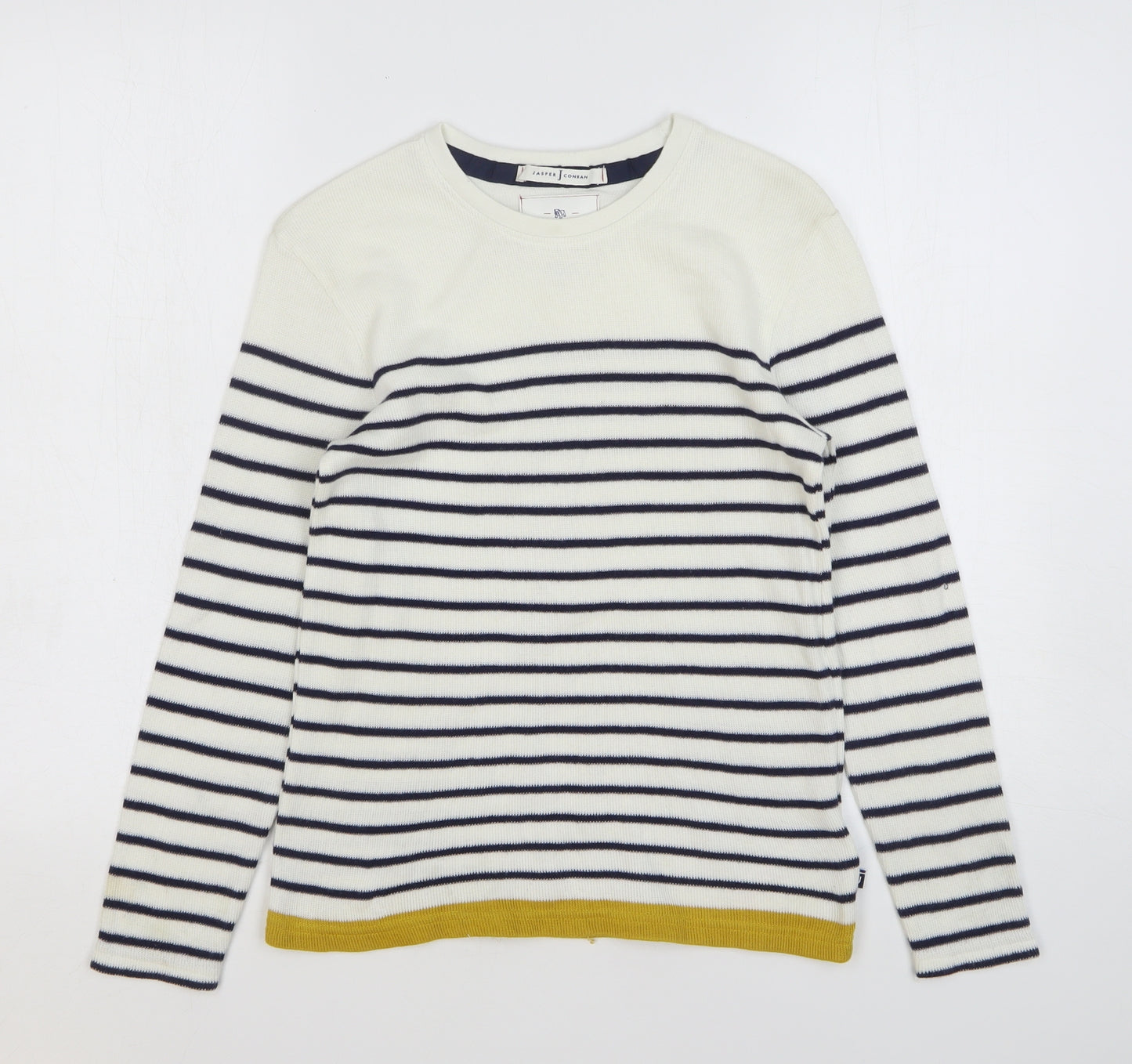 Jasper Conran Boys Multicoloured Round Neck Striped Cotton Pullover Jumper Size 9-10 Years Pullover