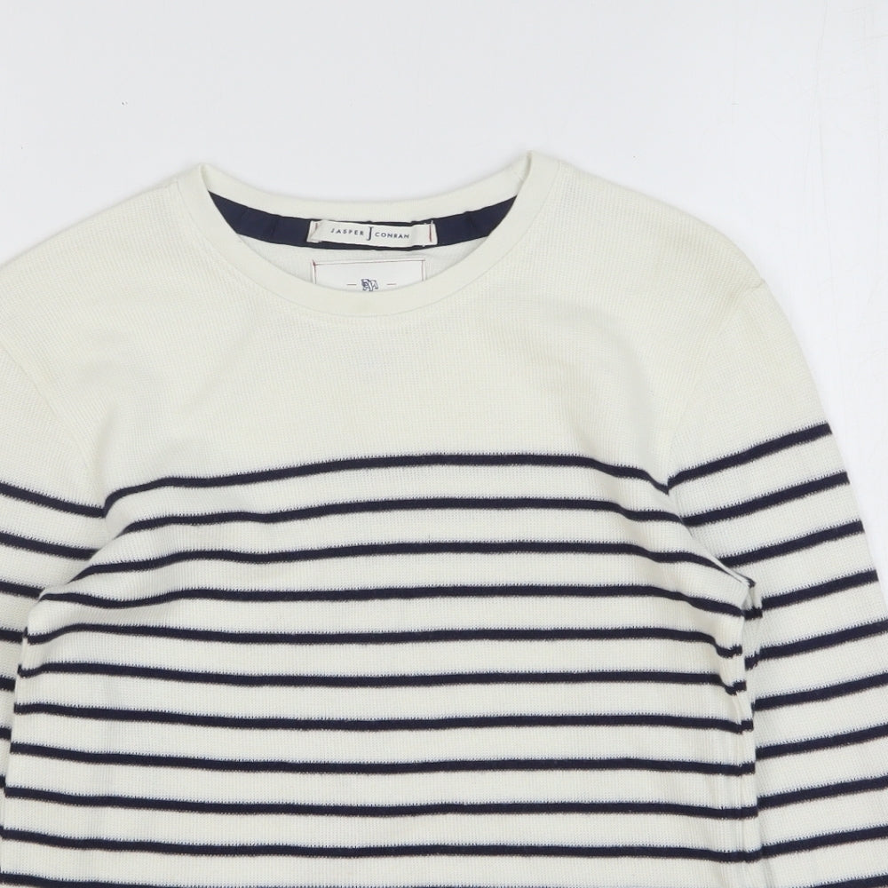 Jasper Conran Boys Multicoloured Round Neck Striped Cotton Pullover Jumper Size 9-10 Years Pullover