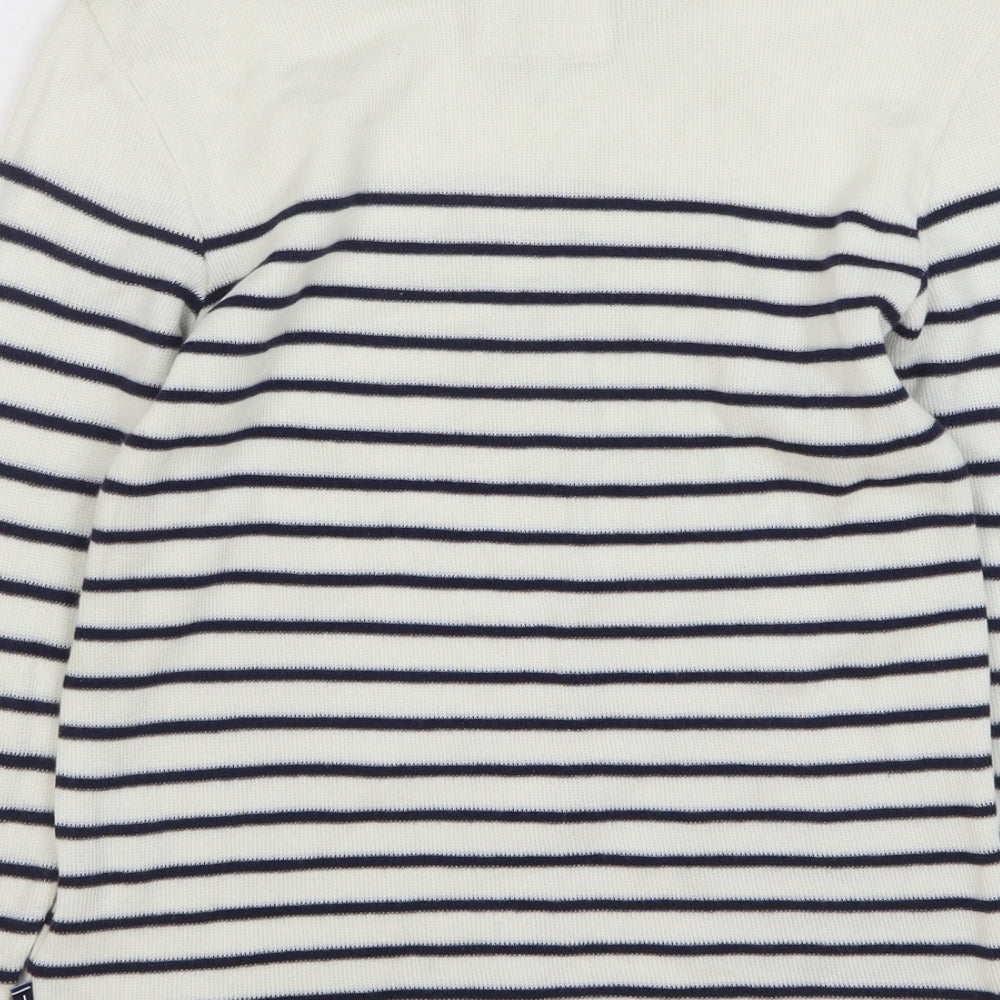 Jasper Conran Boys Multicoloured Round Neck Striped Cotton Pullover Jumper Size 9-10 Years Pullover