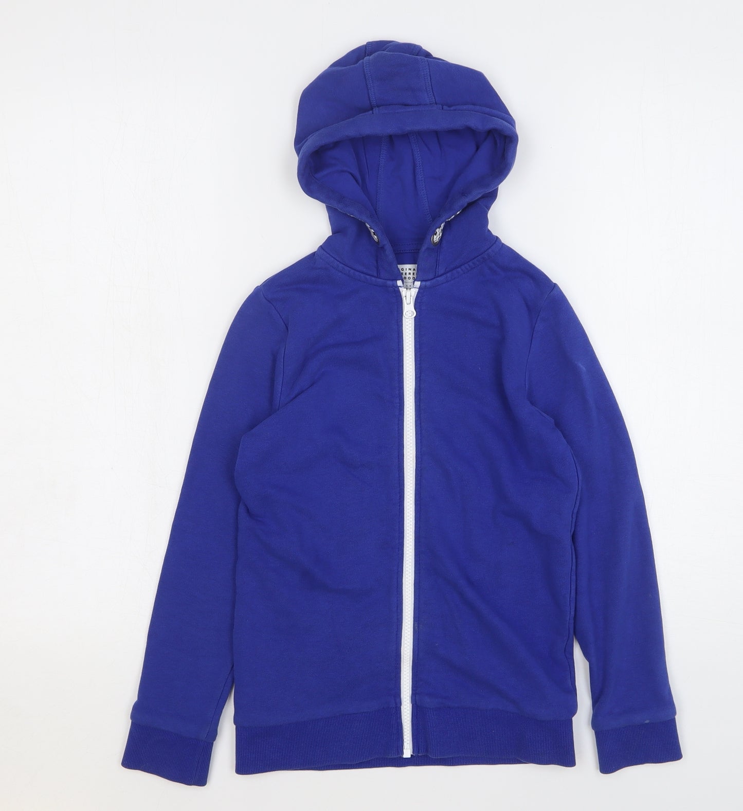 TU Boys Blue Cotton Full Zip Hoodie Size 8 Years Zip