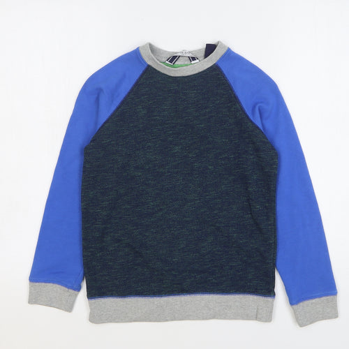 Lands End Boys Multicoloured Colourblock Cotton Pullover Sweatshirt Size 8-9 Years Pullover