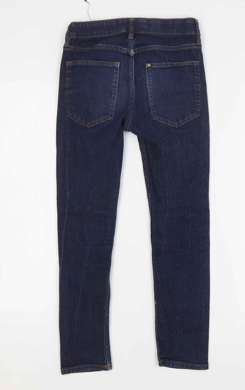 H&M Boys Blue Cotton Skinny Jeans Size 9-10 Years Regular Button