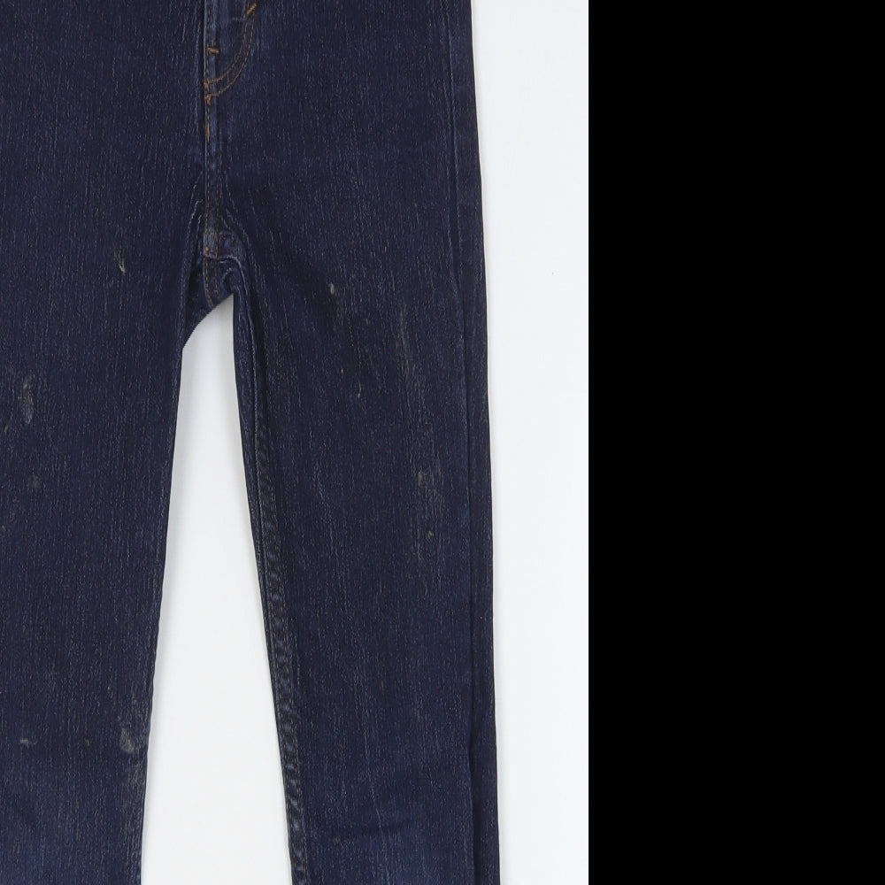 H&M Boys Blue Cotton Skinny Jeans Size 9-10 Years Regular Button