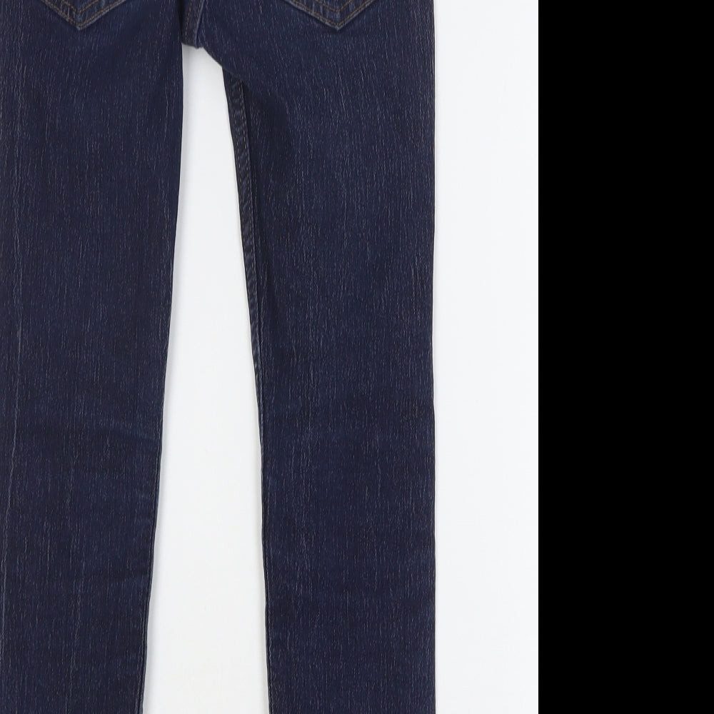 H&M Boys Blue Cotton Skinny Jeans Size 9-10 Years Regular Button