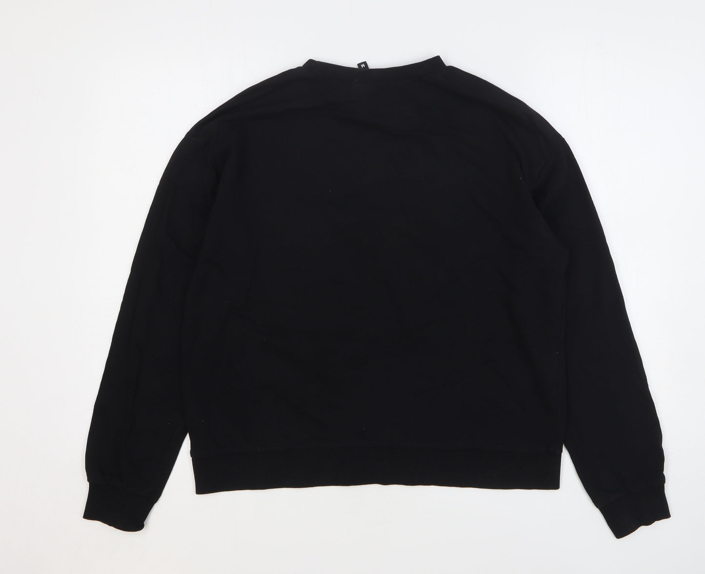 H&M Womens Black Floral Cotton Pullover Sweatshirt Size M Pullover