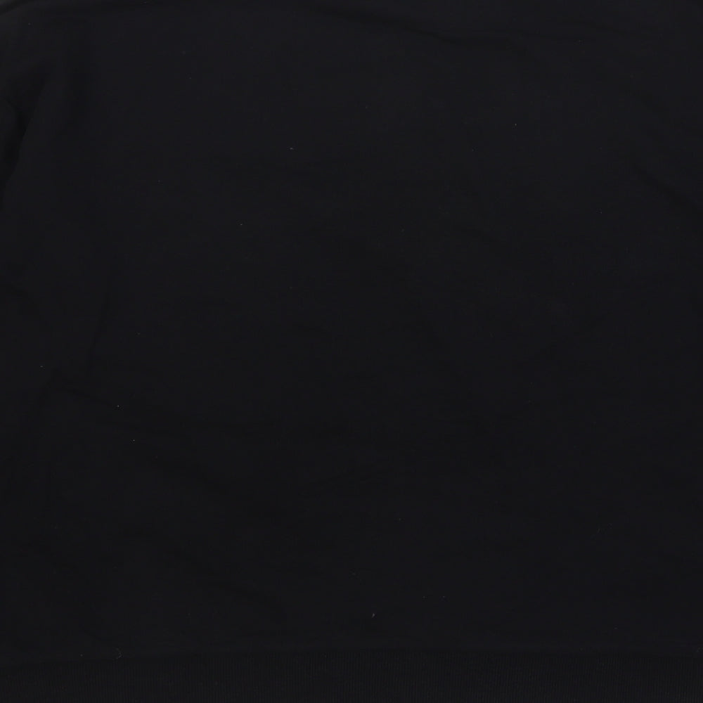H&M Womens Black Floral Cotton Pullover Sweatshirt Size M Pullover