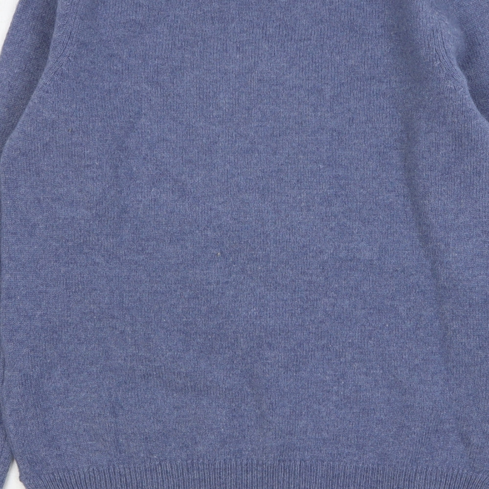 Arabella & Addison Womens Blue Round Neck Wool Pullover Jumper Size 14 - Dog