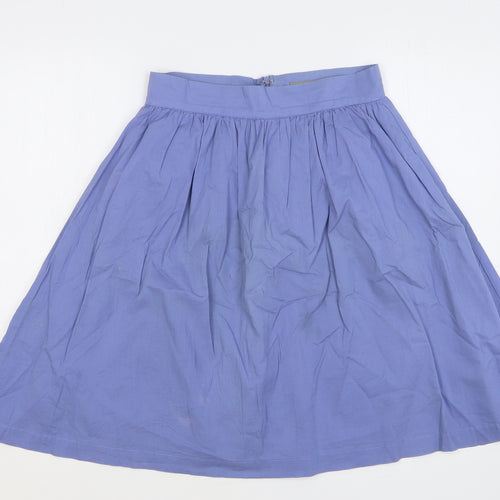 VERO MODA Womens Blue Cotton A-Line Skirt Size S Zip