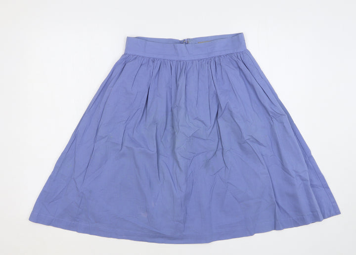 VERO MODA Womens Blue Cotton A-Line Skirt Size S Zip