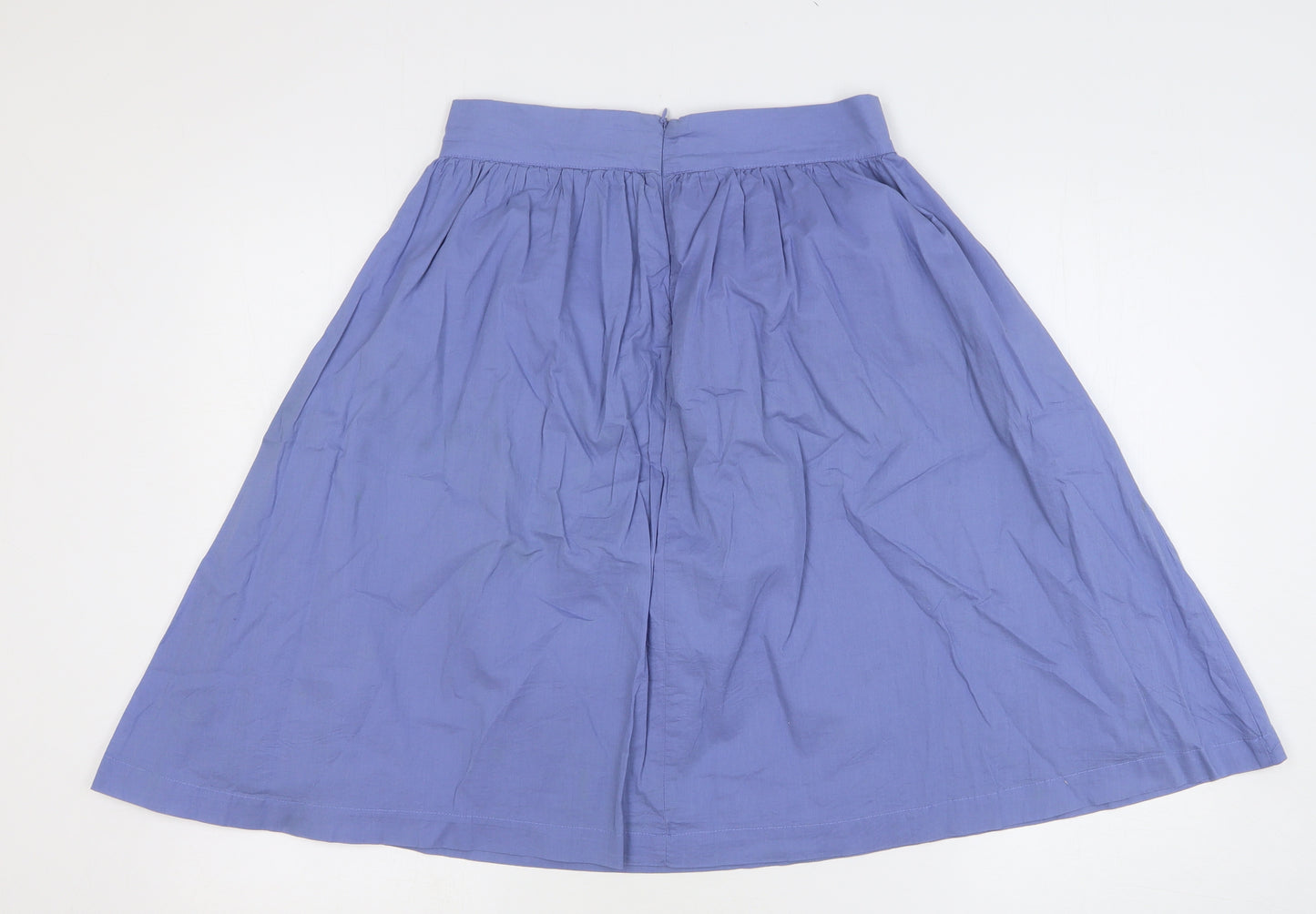 VERO MODA Womens Blue Cotton A-Line Skirt Size S Zip
