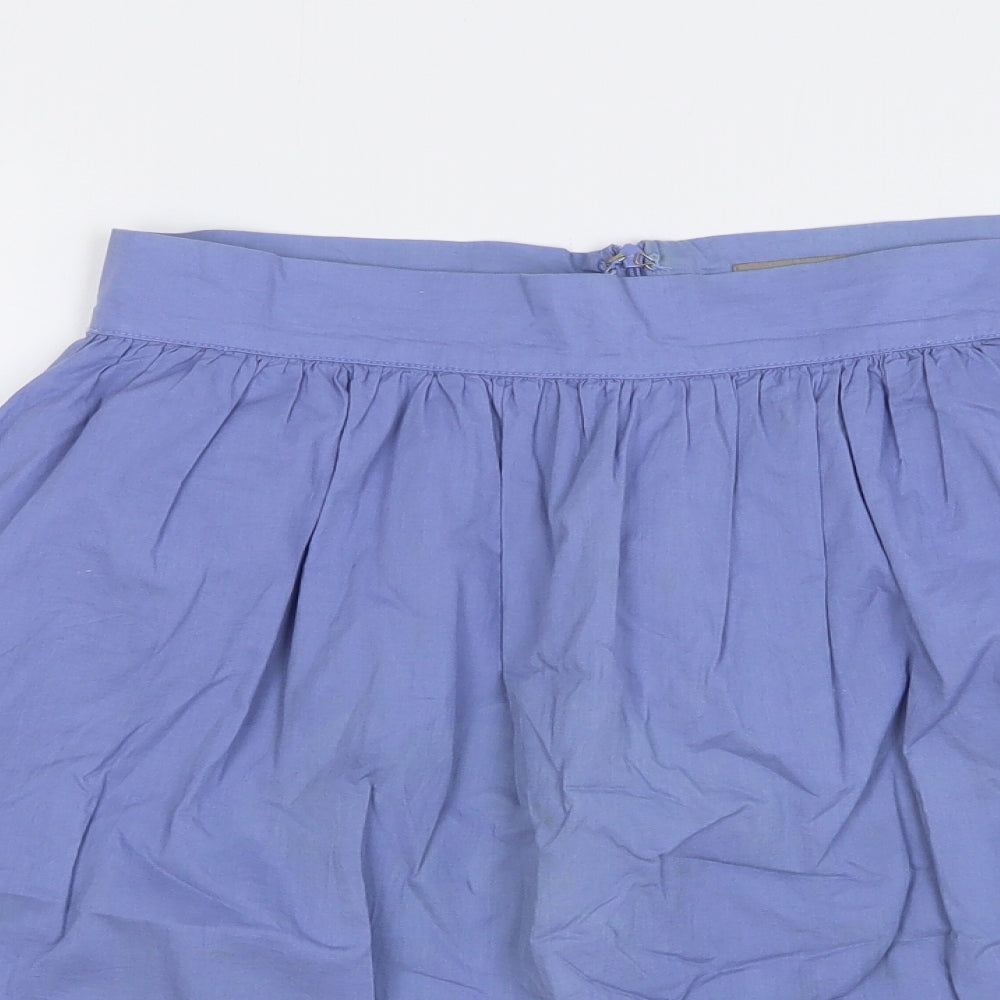 VERO MODA Womens Blue Cotton A-Line Skirt Size S Zip