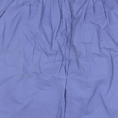 VERO MODA Womens Blue Cotton A-Line Skirt Size S Zip