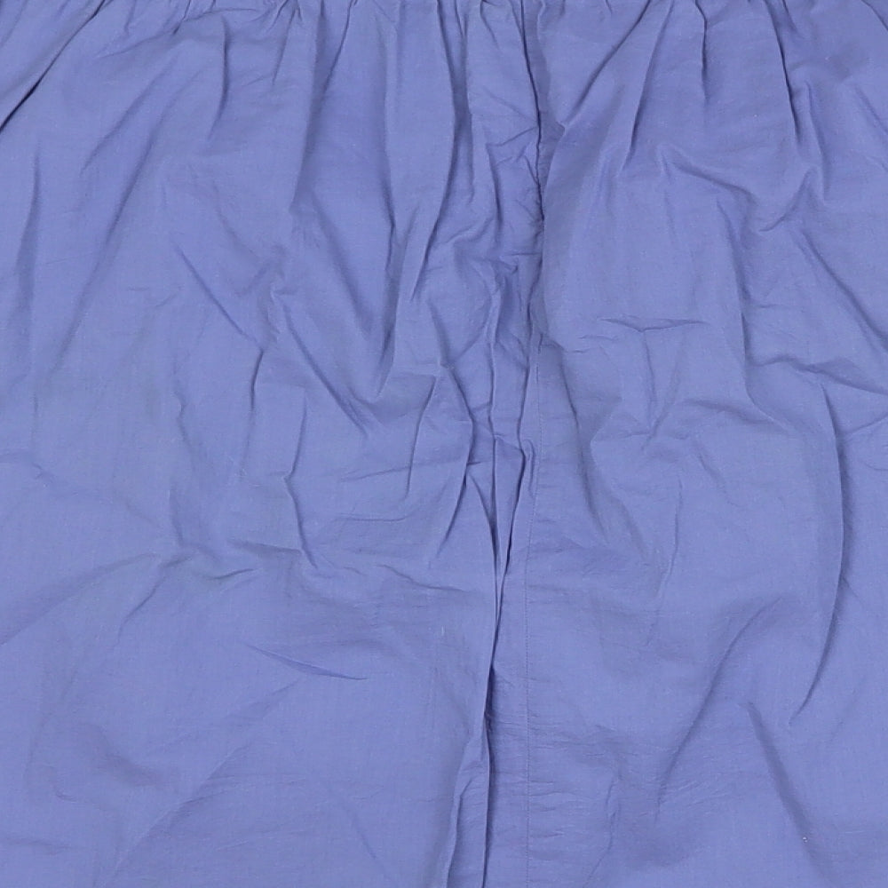 VERO MODA Womens Blue Cotton A-Line Skirt Size S Zip