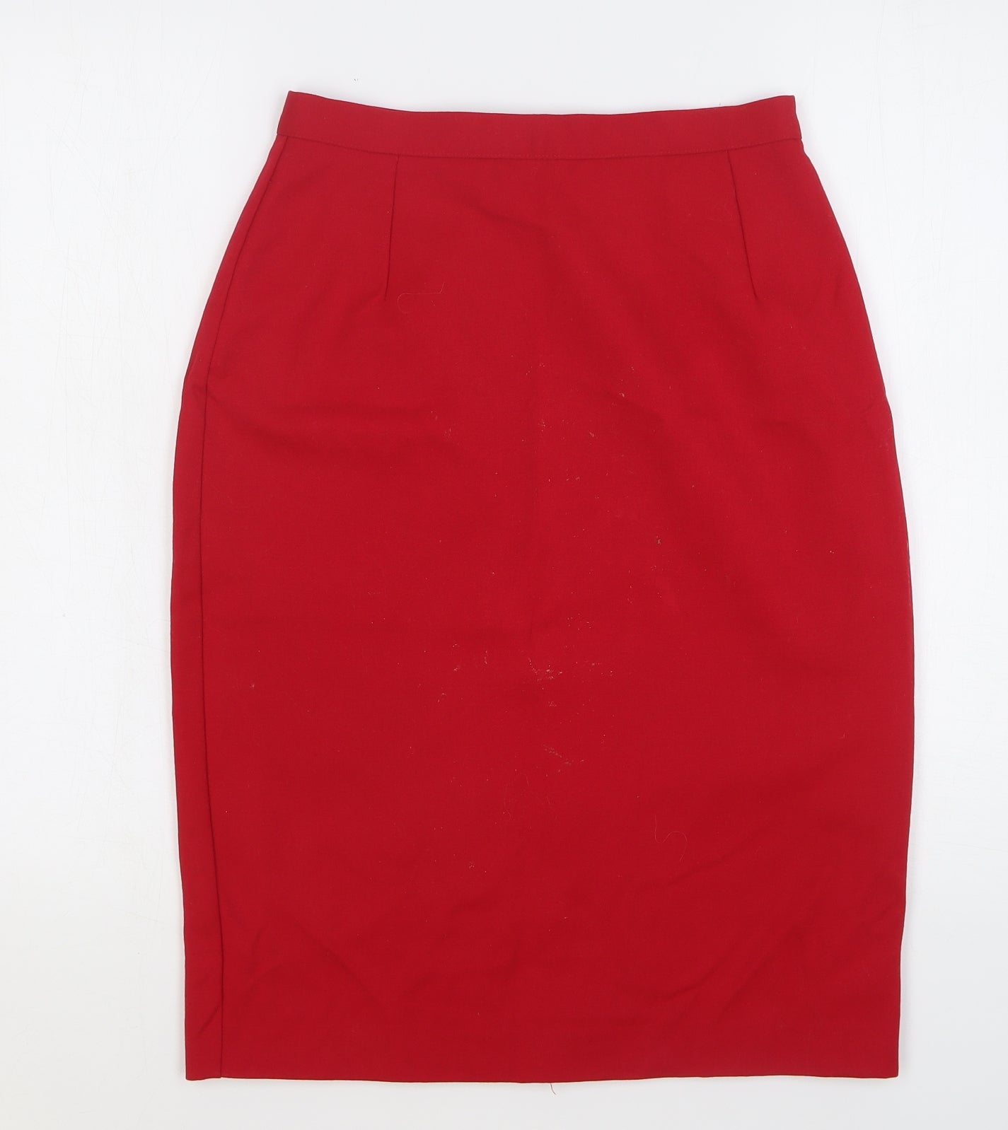 StMichael Womens Red Wool Straight & Pencil Skirt Size 10 Zip
