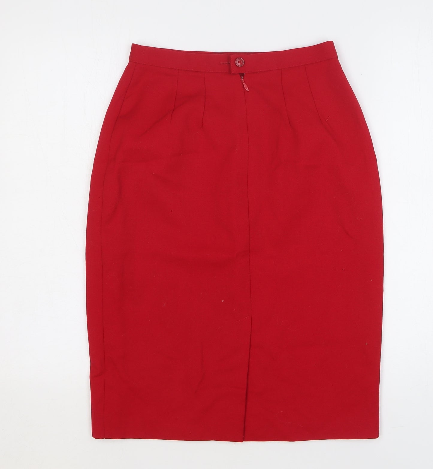 StMichael Womens Red Wool Straight & Pencil Skirt Size 10 Zip