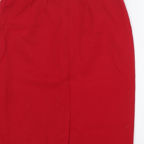 StMichael Womens Red Wool Straight & Pencil Skirt Size 10 Zip