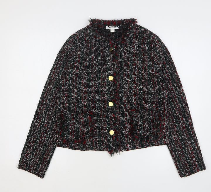 Springfield Womens Multicoloured Round Neck Striped Acrylic Cardigan Jumper Size 10