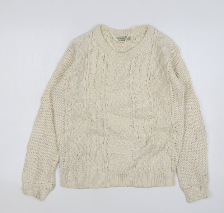 Atmosphere Womens Beige Round Neck Acrylic Pullover Jumper Size 6