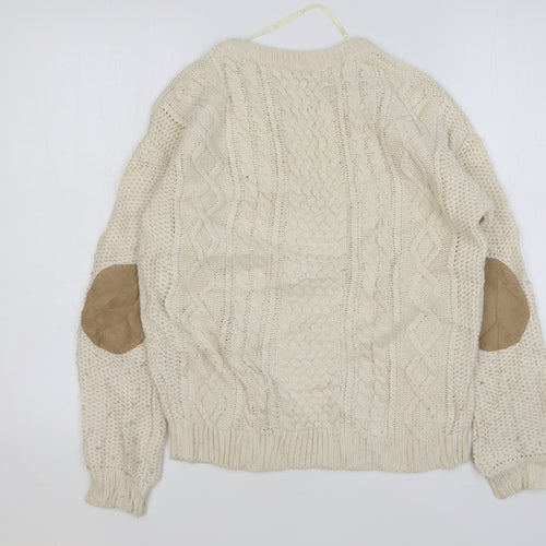 Atmosphere Womens Beige Round Neck Acrylic Pullover Jumper Size 6
