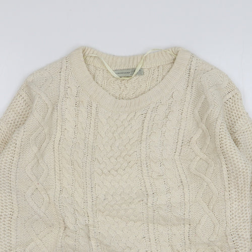 Atmosphere Womens Beige Round Neck Acrylic Pullover Jumper Size 6