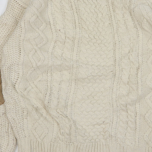 Atmosphere Womens Beige Round Neck Acrylic Pullover Jumper Size 6