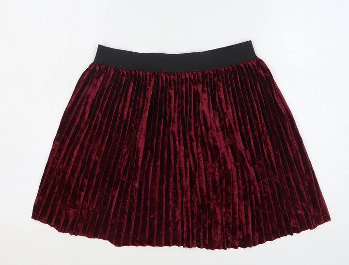 Zara Womens Purple Polyester A-Line Skirt Size S