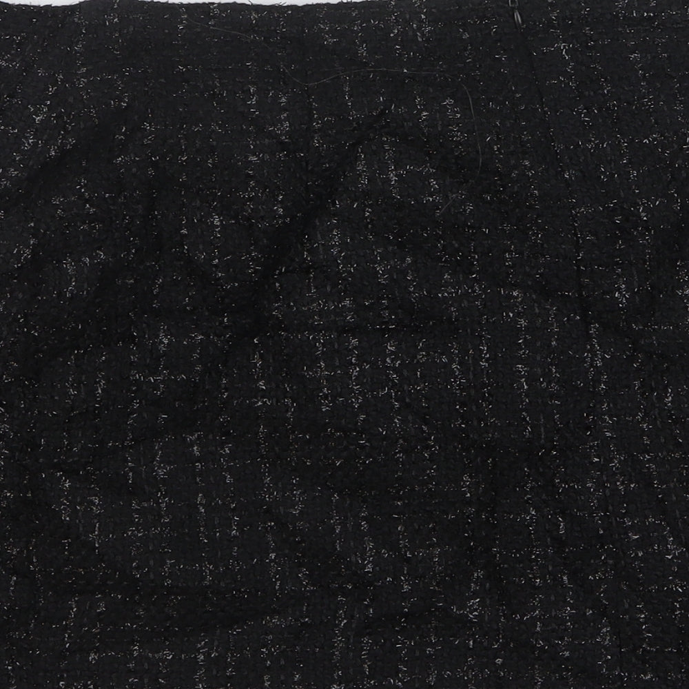 Primark Womens Black Check Polyester Mini Skirt Size 14 Zip