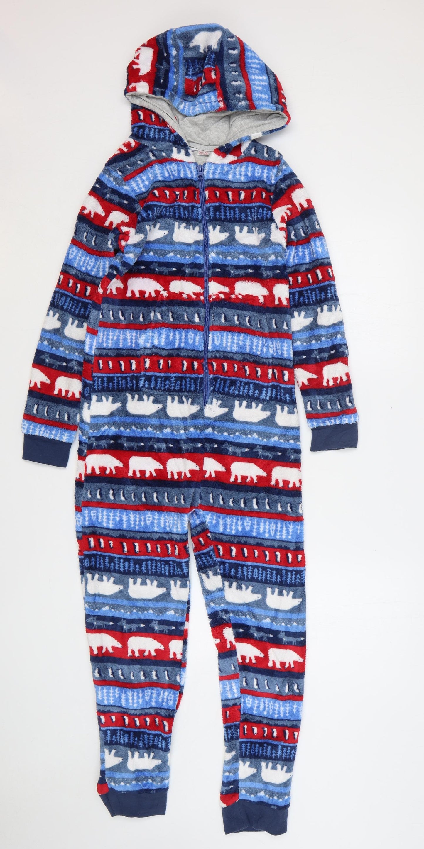 John Lewis Boys Multicoloured Fair Isle Polyester One Piece Size 11 Years Zip - Polar Bear