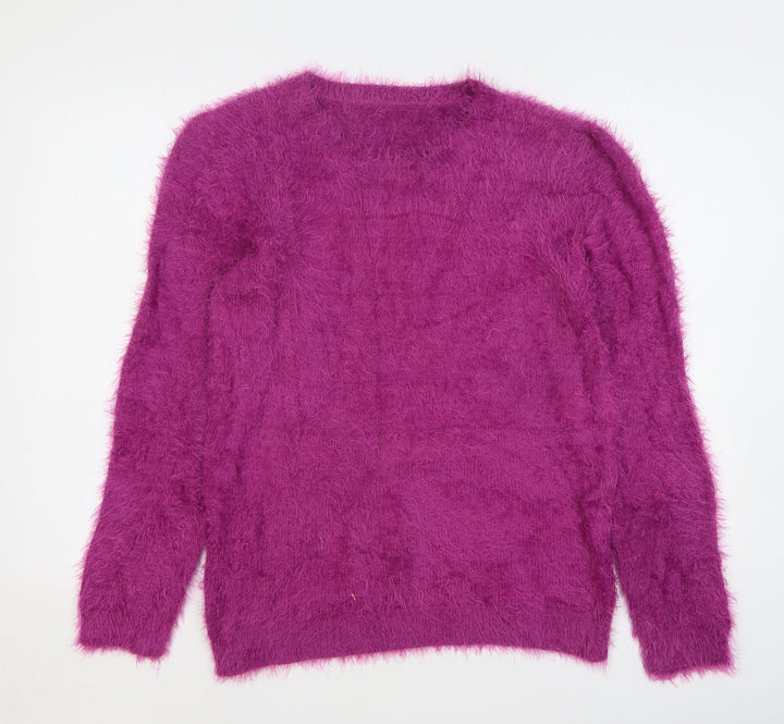 Lakeland Womens Purple Round Neck Nylon Pullover Jumper Size 12