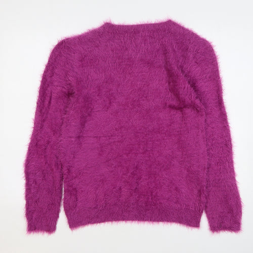 Lakeland Womens Purple Round Neck Nylon Pullover Jumper Size 12