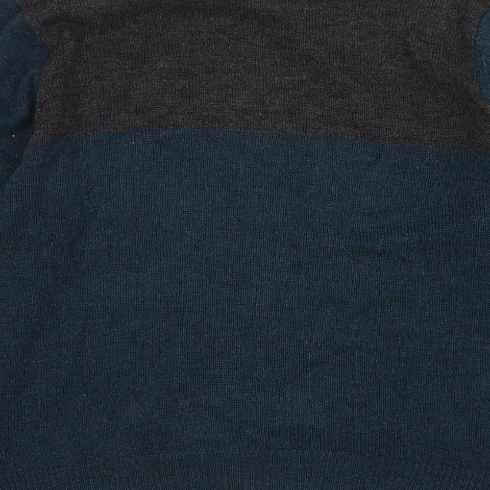 Cedar Wood State Mens Green Round Neck Acrylic Pullover Jumper Size L
