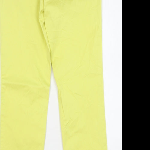 Stile Benetton Womens Yellow Polyester Trousers Size 30 in L28 in Regular Zip