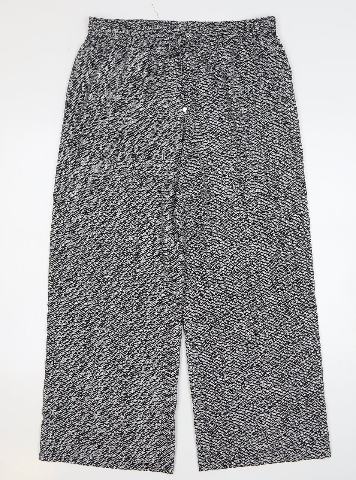 Episode Womens Black Animal Print Polyester Trousers Size L L30 in Regular Drawstring
