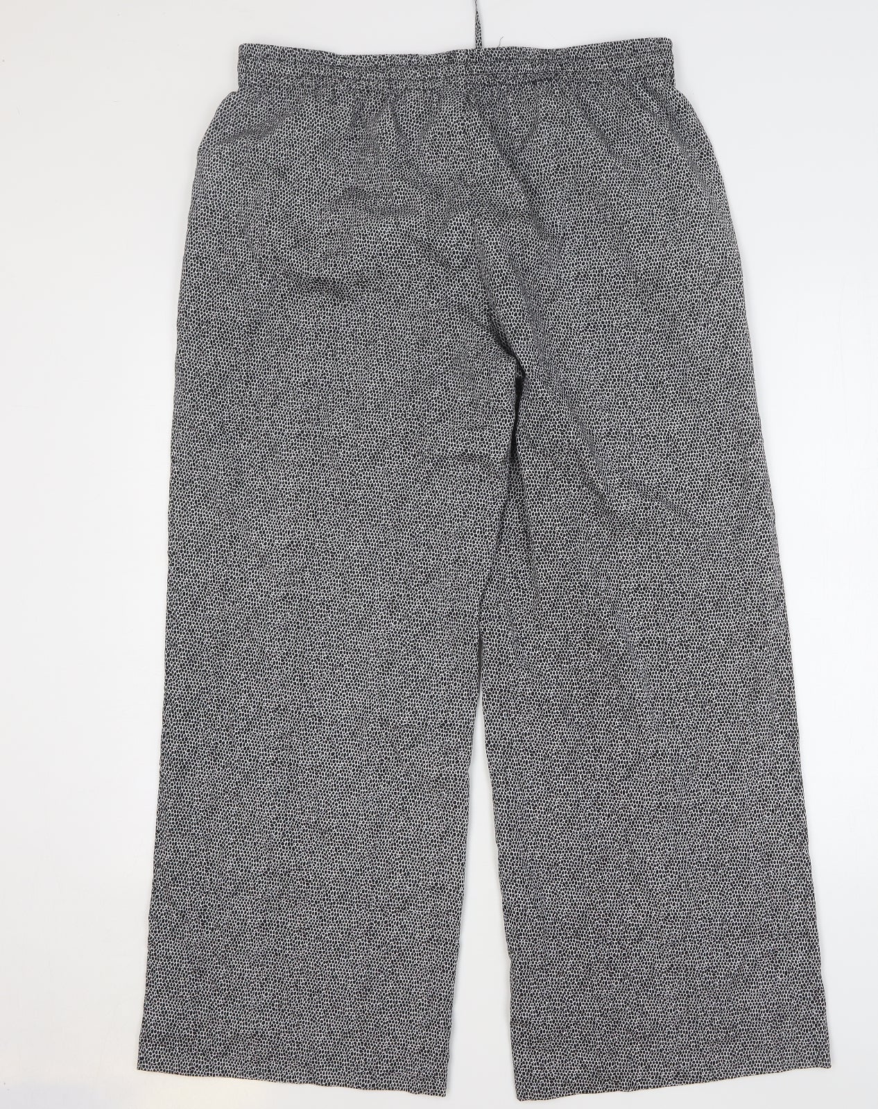 Episode Womens Black Animal Print Polyester Trousers Size L L30 in Regular Drawstring