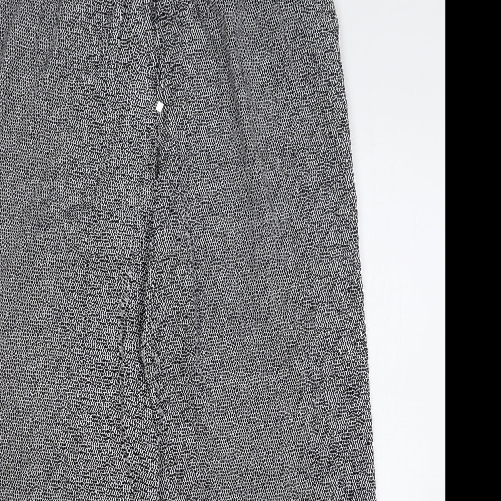 Episode Womens Black Animal Print Polyester Trousers Size L L30 in Regular Drawstring