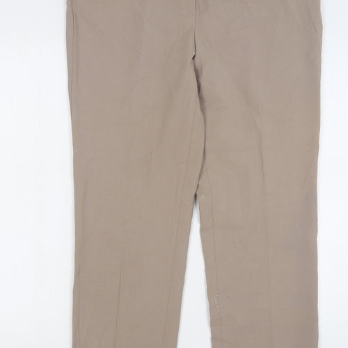 GARDEUR Womens Beige Polyester Trousers Size 34 L30 in Regular Button