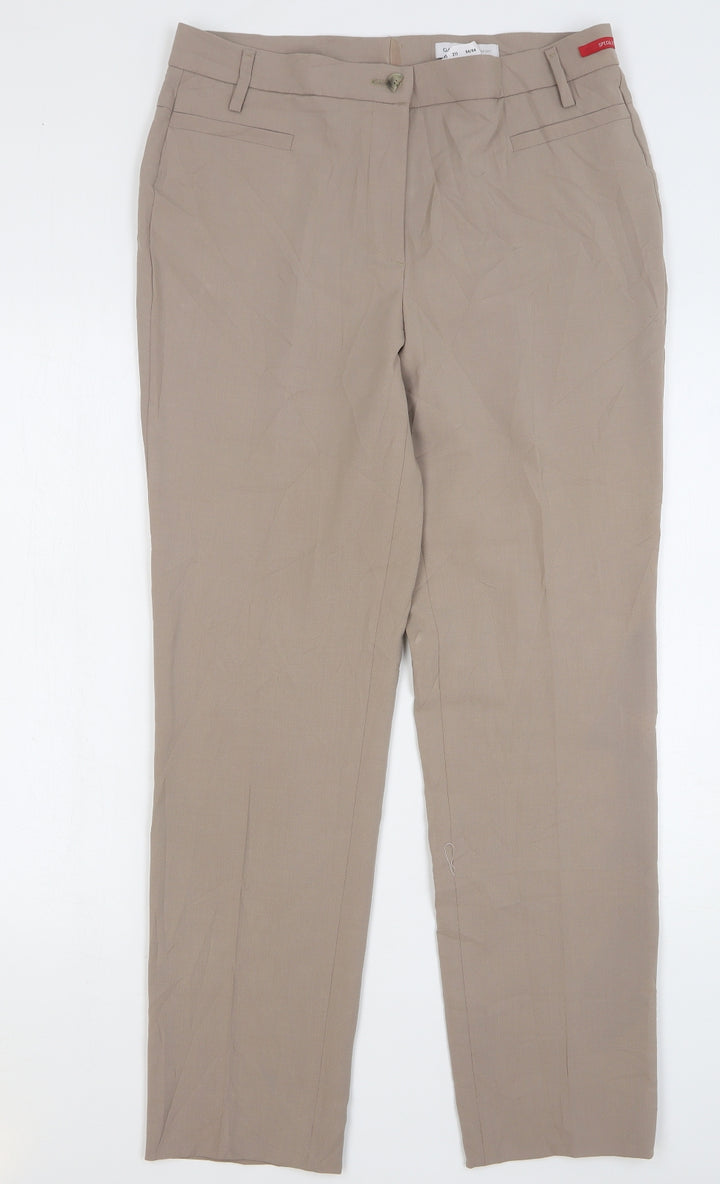 GARDEUR Womens Beige Polyester Trousers Size 34 L30 in Regular Button