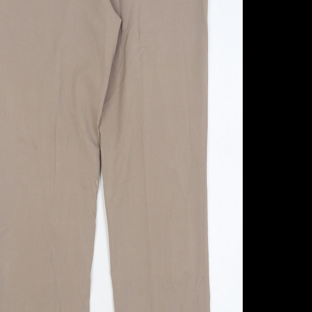 GARDEUR Womens Beige Polyester Trousers Size 34 L30 in Regular Button