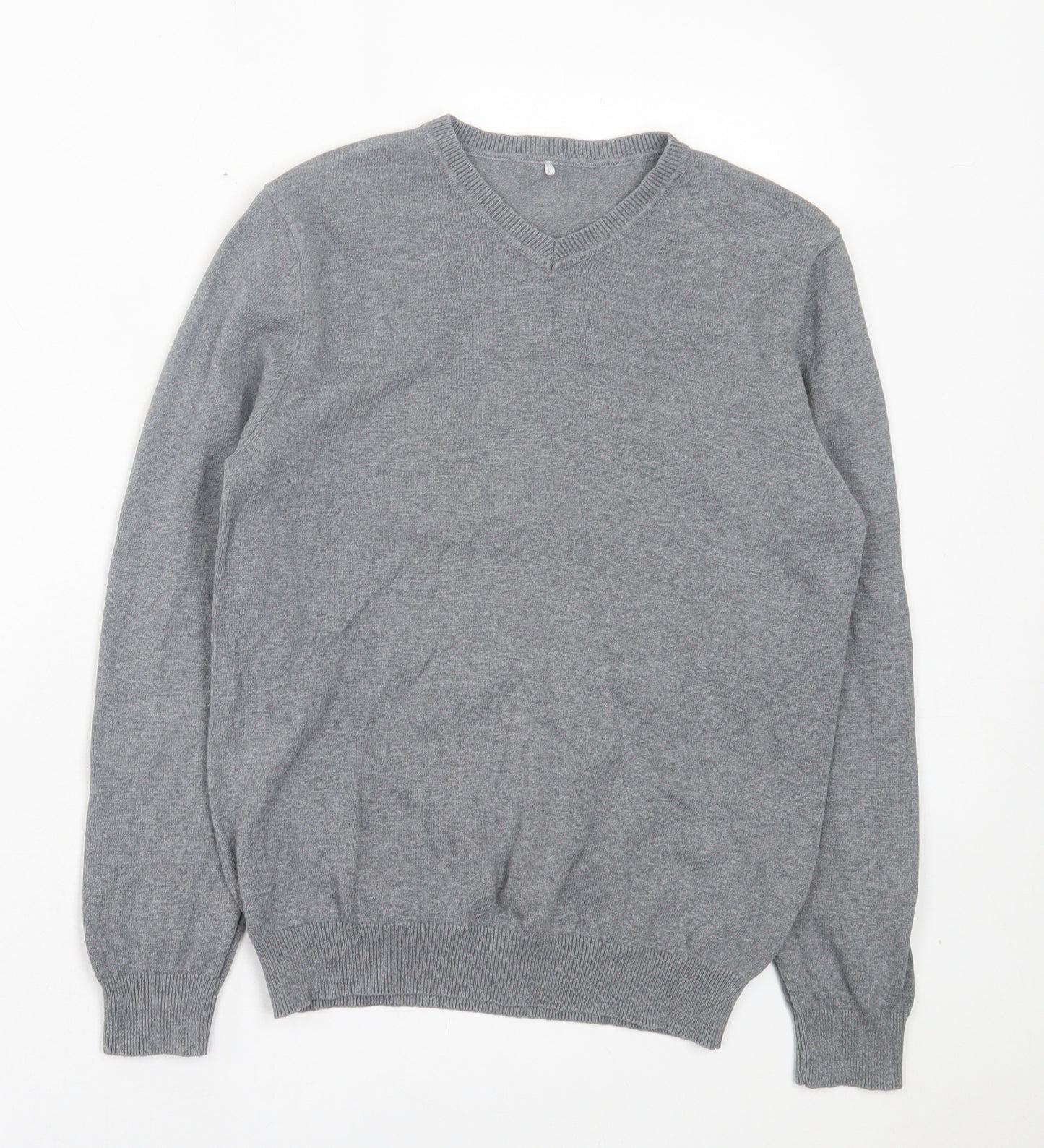 George Boys Grey V-Neck Cotton Pullover Jumper Size 11-12 Years Pullover - School Wear
