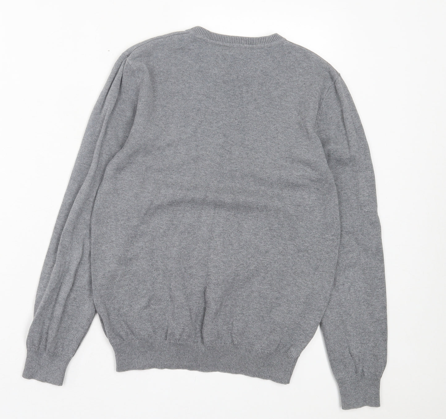 George Boys Grey V-Neck Cotton Pullover Jumper Size 11-12 Years Pullover - School Wear