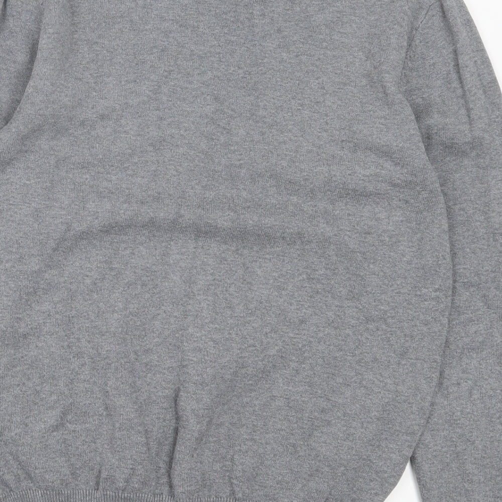 George Boys Grey V-Neck Cotton Pullover Jumper Size 11-12 Years Pullover - School Wear