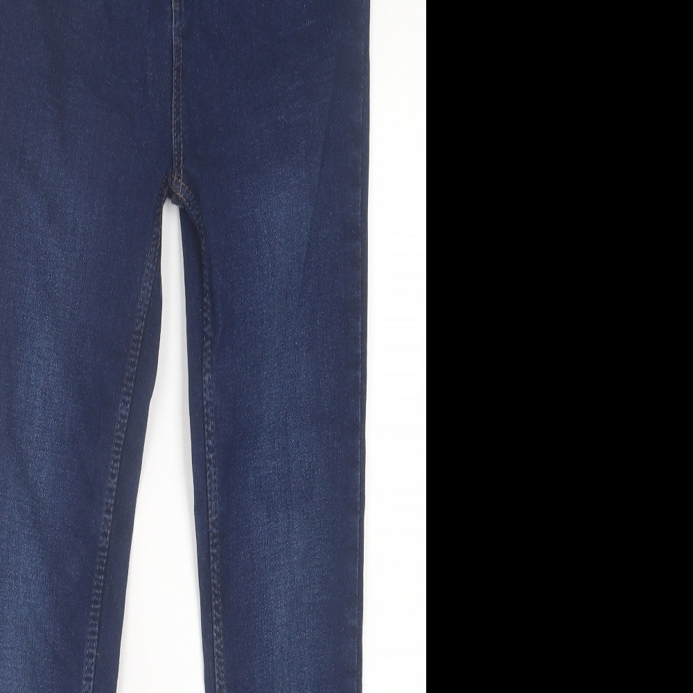 Denim & Co. Boys Blue Cotton Straight Jeans Size 13-14 Years Regular Button
