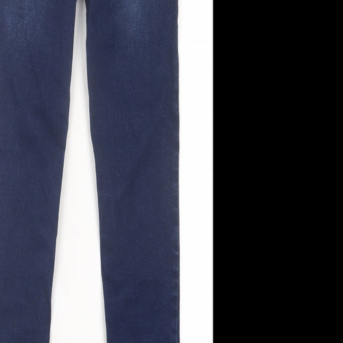 Denim & Co. Boys Blue Cotton Straight Jeans Size 13-14 Years Regular Button