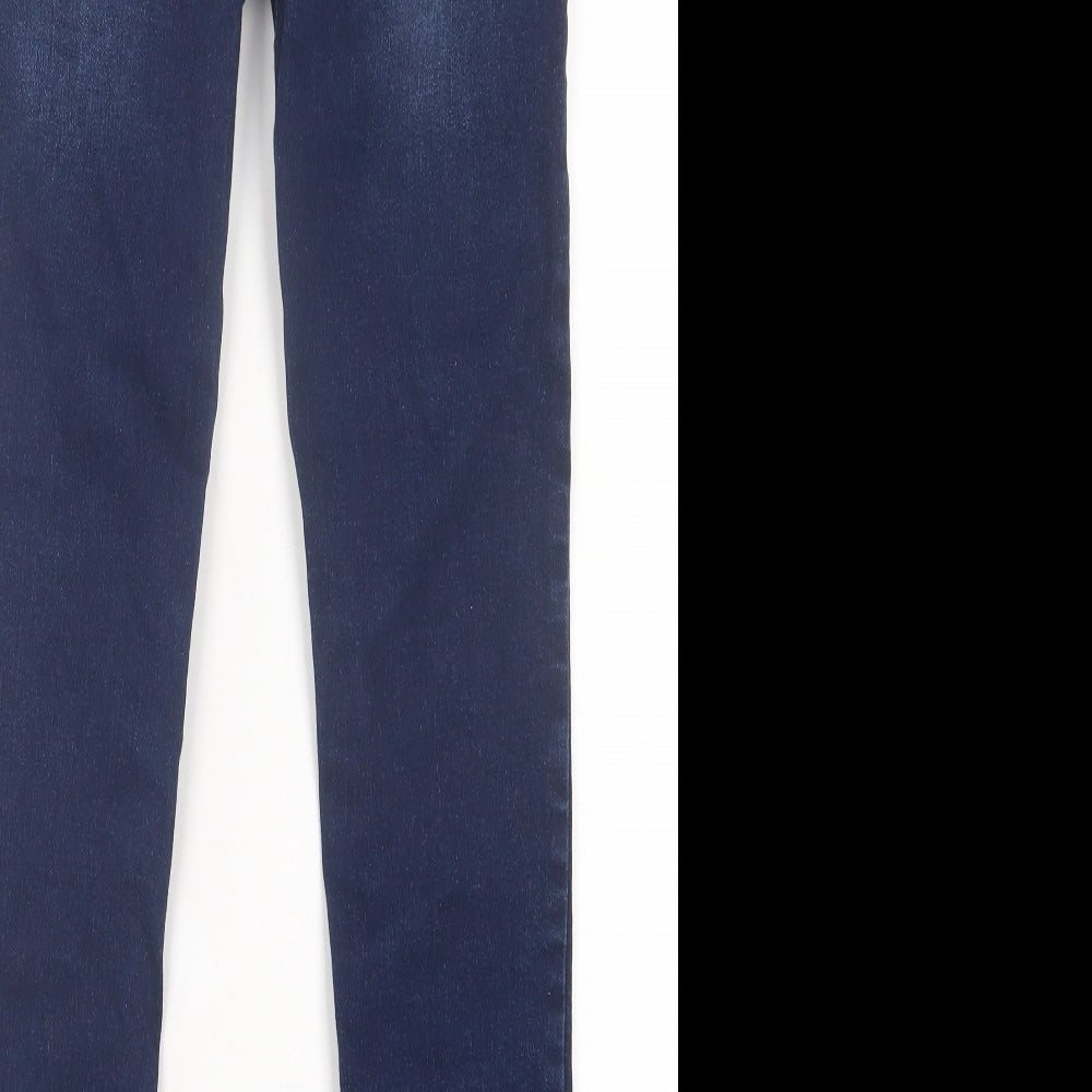 Denim & Co. Boys Blue Cotton Straight Jeans Size 13-14 Years Regular Button